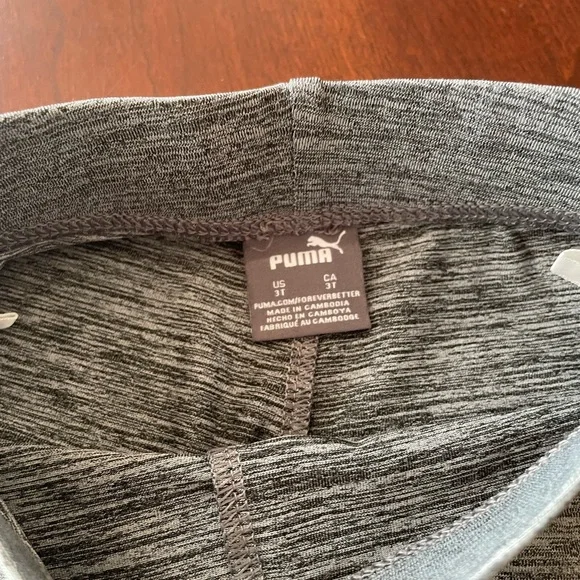 Puma Kids Gray Leggings, Sz 3T - Picture 4 of 5
